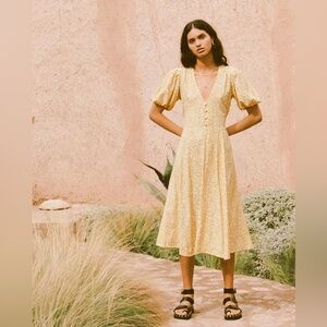 FAITHFUL The BRAND Yellow Snake Print Dress